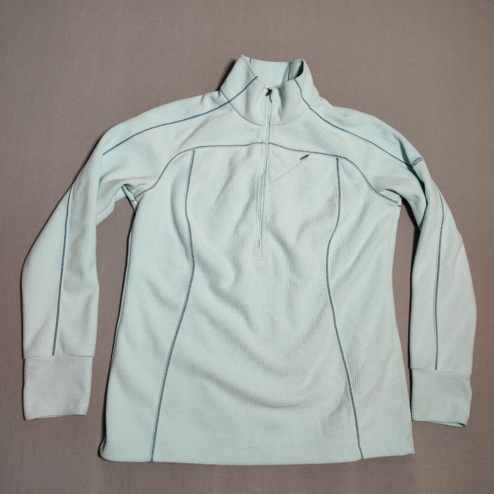 Columbia Titanium Pullover woman's size XL light blue performance waffle knit